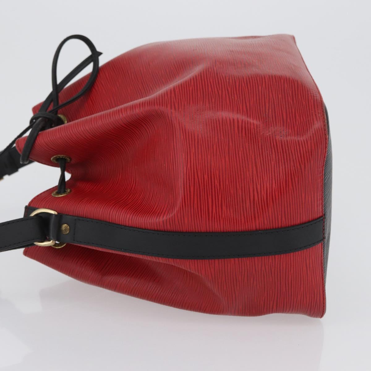 LOUIS VUITTON Epi Petit Noe Shoulder Bag Bicolor Black Red M44172 Auth 171047