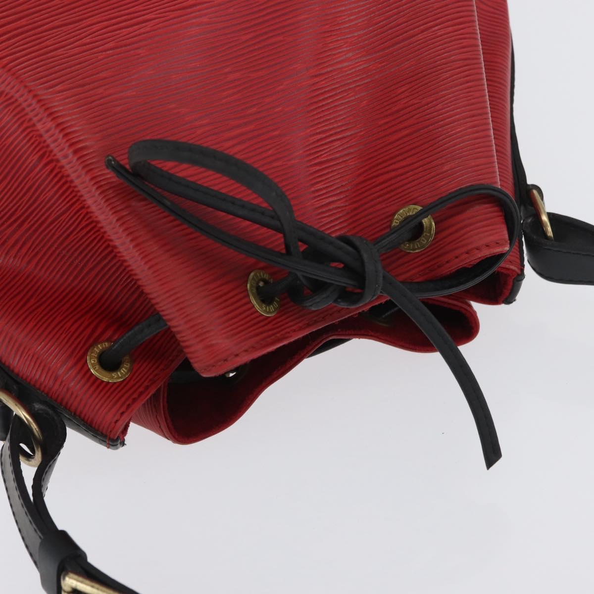 LOUIS VUITTON Epi Petit Noe Shoulder Bag Bicolor Black Red M44172 Auth 171047