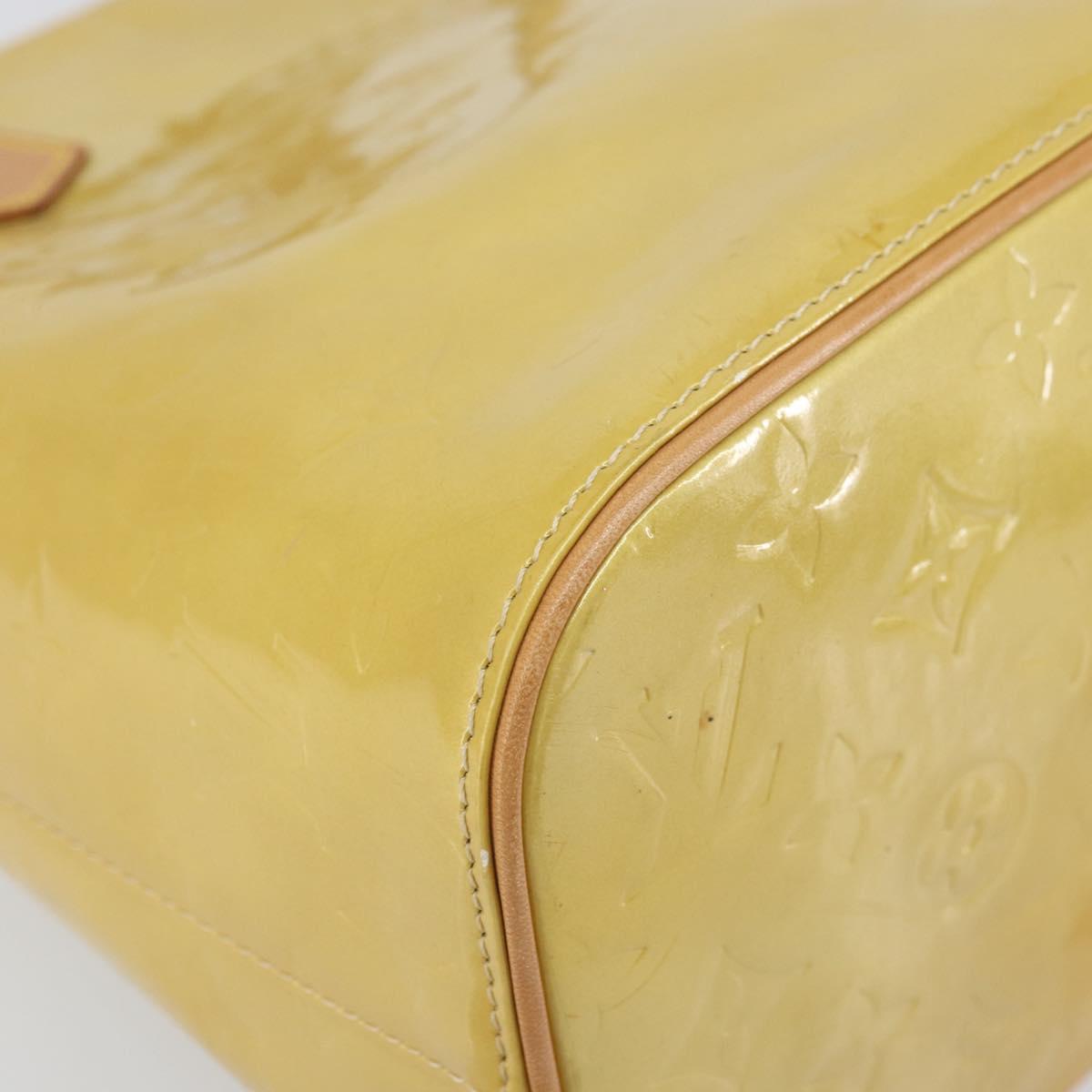 LOUIS VUITTON Monogram Vernis Houston Hand Bag Beige M91004 LV Auth 171052