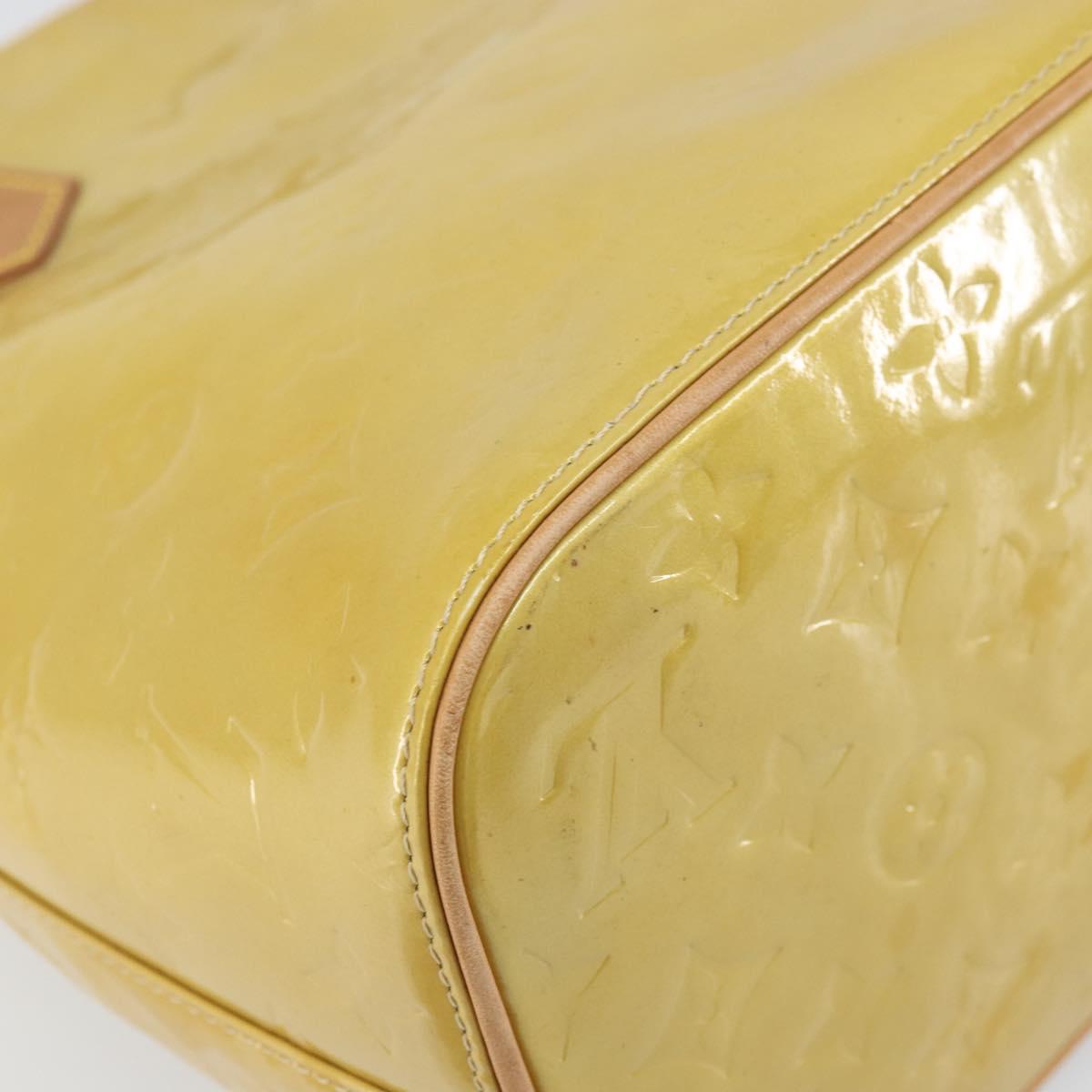 LOUIS VUITTON Monogram Vernis Houston Hand Bag Beige M91004 LV Auth 171052