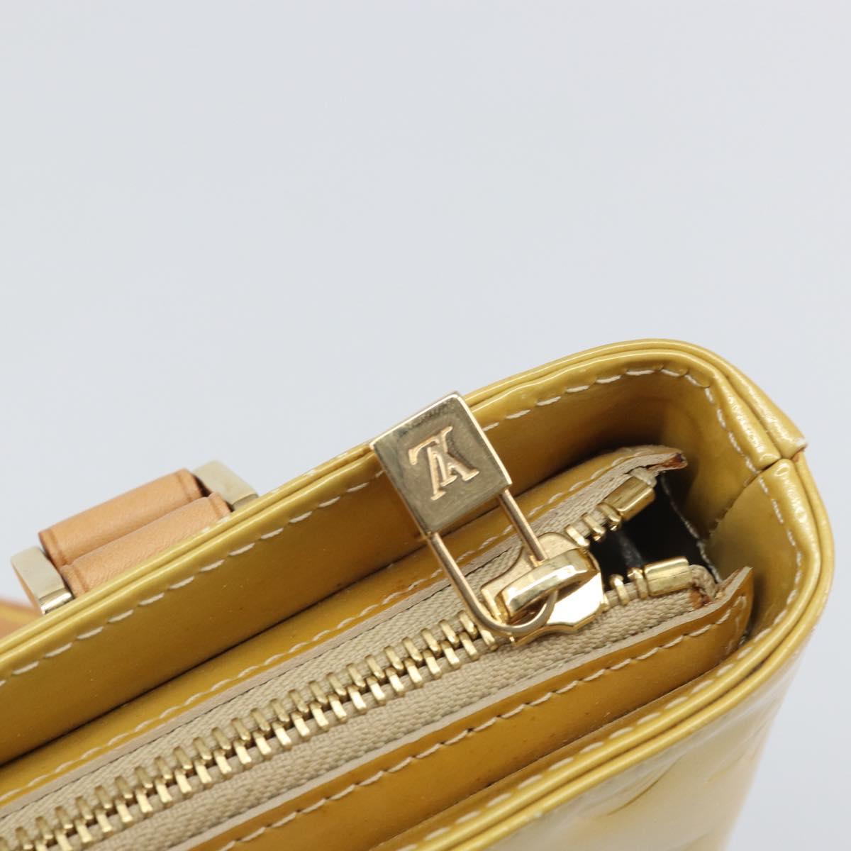 LOUIS VUITTON Monogram Vernis Houston Hand Bag Beige M91004 LV Auth 171052