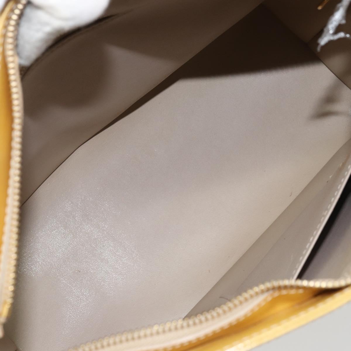 LOUIS VUITTON Monogram Vernis Houston Hand Bag Beige M91004 LV Auth 171052