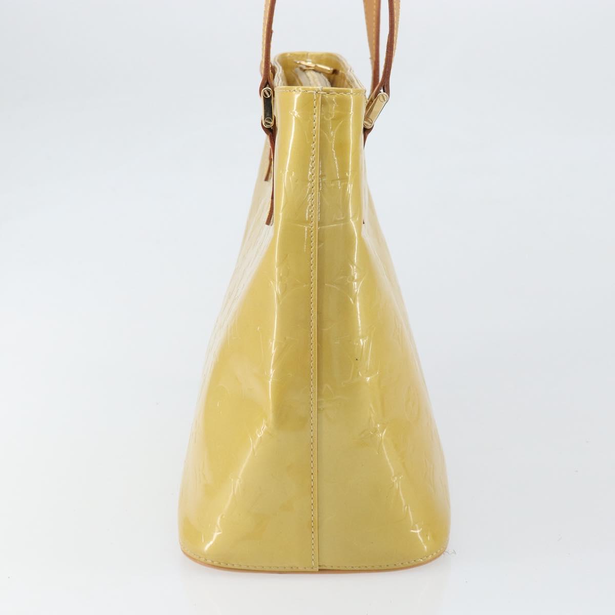 LOUIS VUITTON Monogram Vernis Houston Hand Bag Beige M91004 LV Auth 171052
