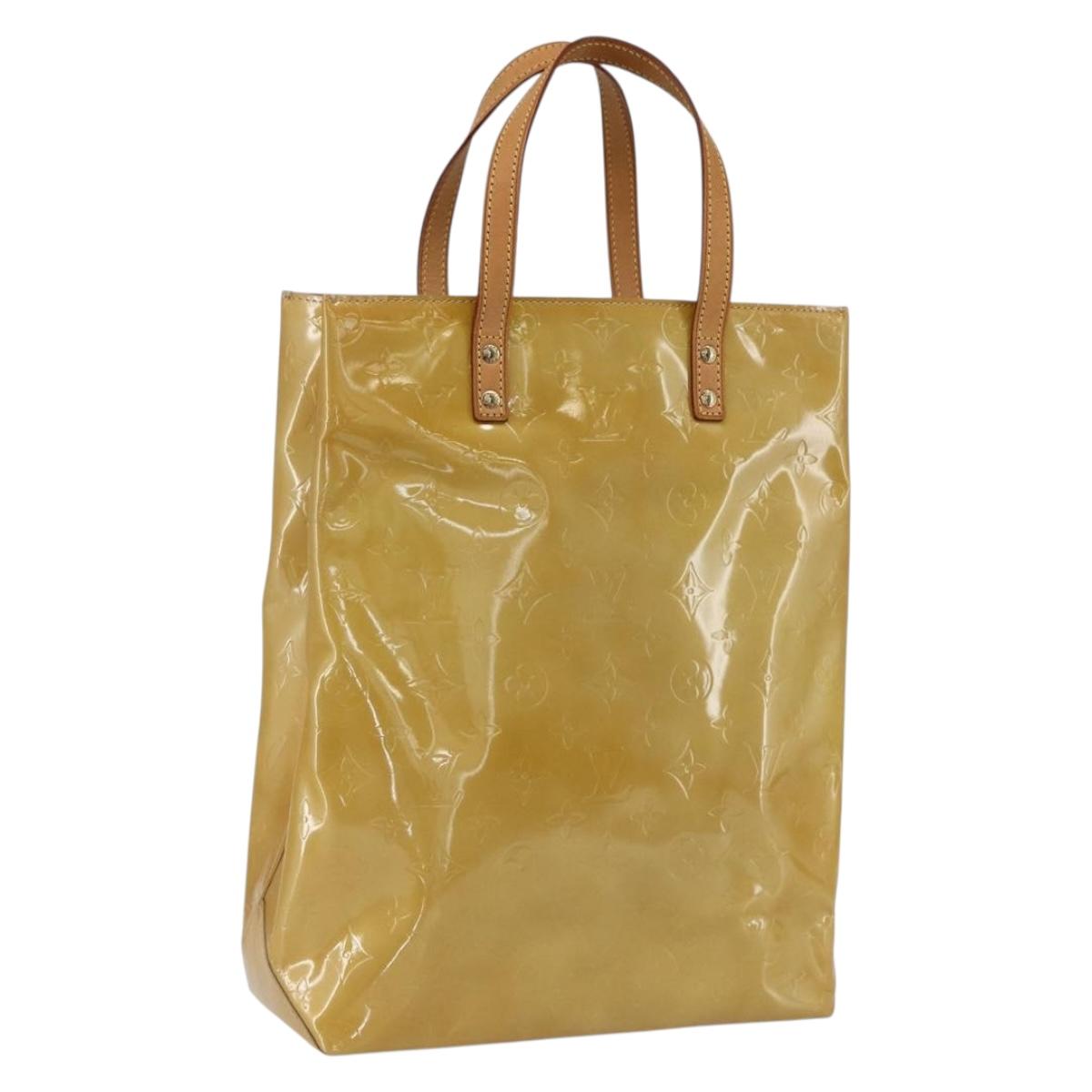 LOUIS VUITTON Monogram Vernis Reade MM Hand Bag Beige M91141 LV Auth 171054