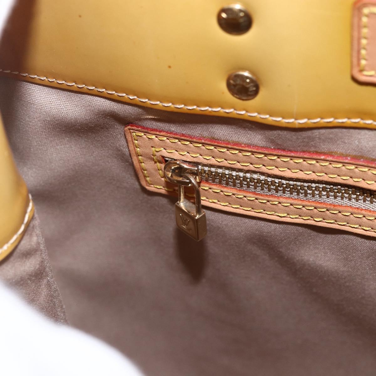 LOUIS VUITTON Monogram Vernis Reade MM Hand Bag Beige M91141 LV Auth 171054