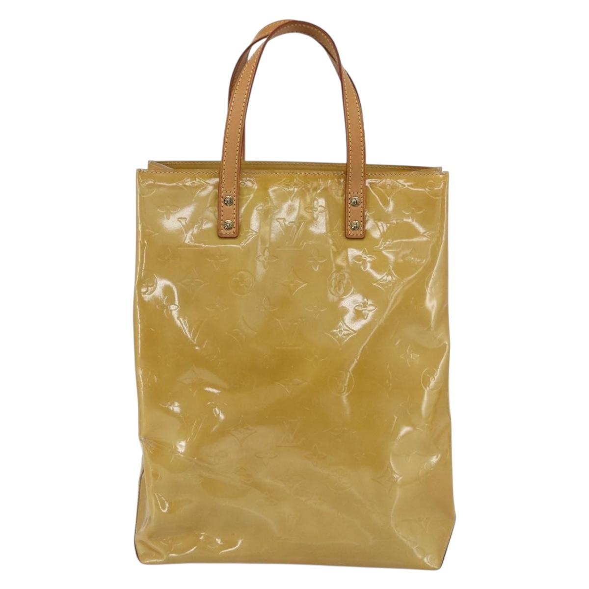 LOUIS VUITTON Monogram Vernis Reade MM Hand Bag Beige M91141 LV Auth 171054