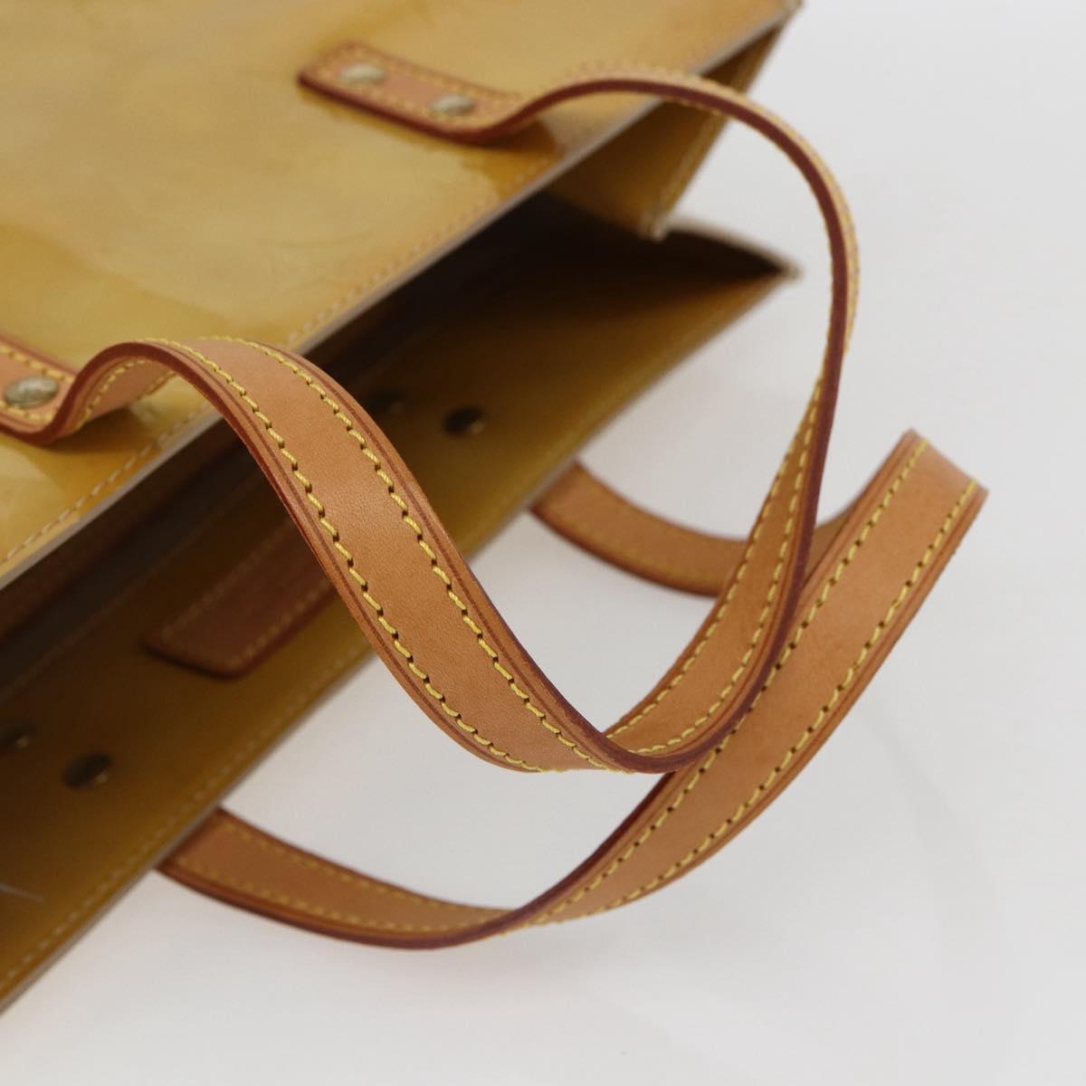 LOUIS VUITTON Monogram Vernis Reade MM Hand Bag Beige M91141 LV Auth 171054