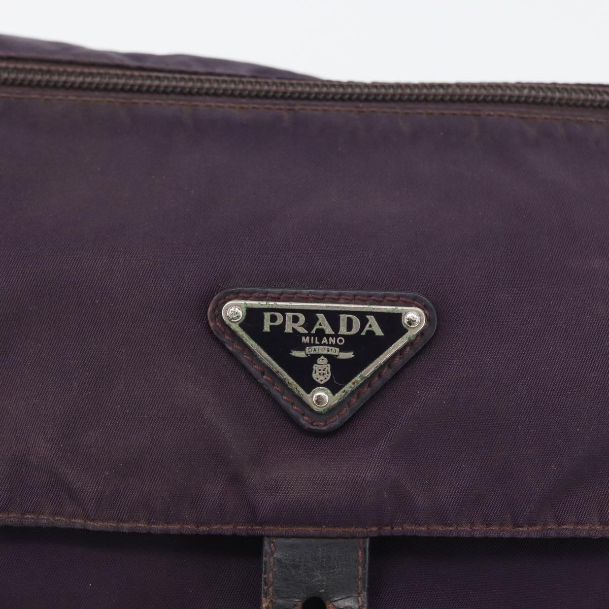 PRADA Shoulder Bag Nylon Purple Silver Auth 171063