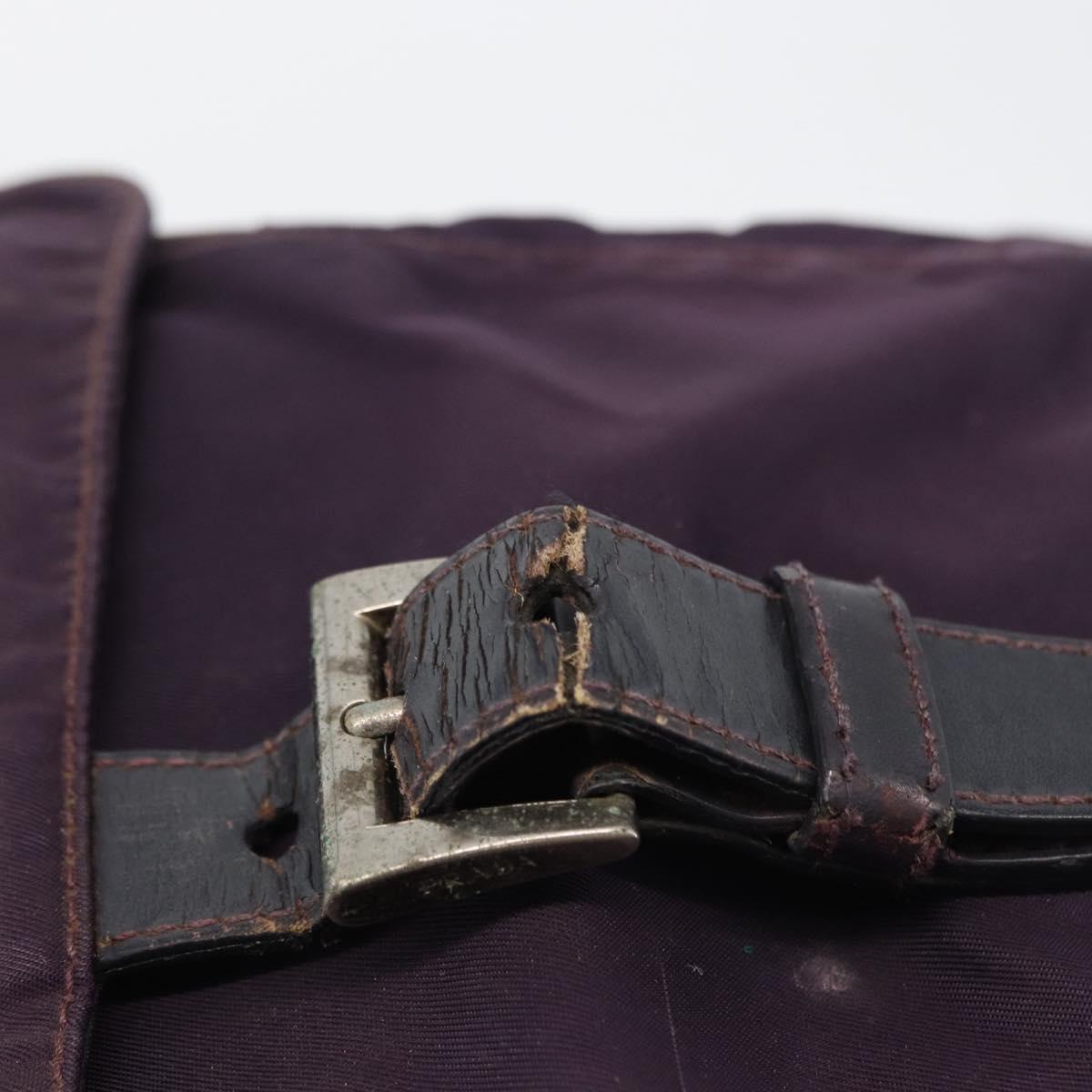 PRADA Shoulder Bag Nylon Purple Silver Auth 171063