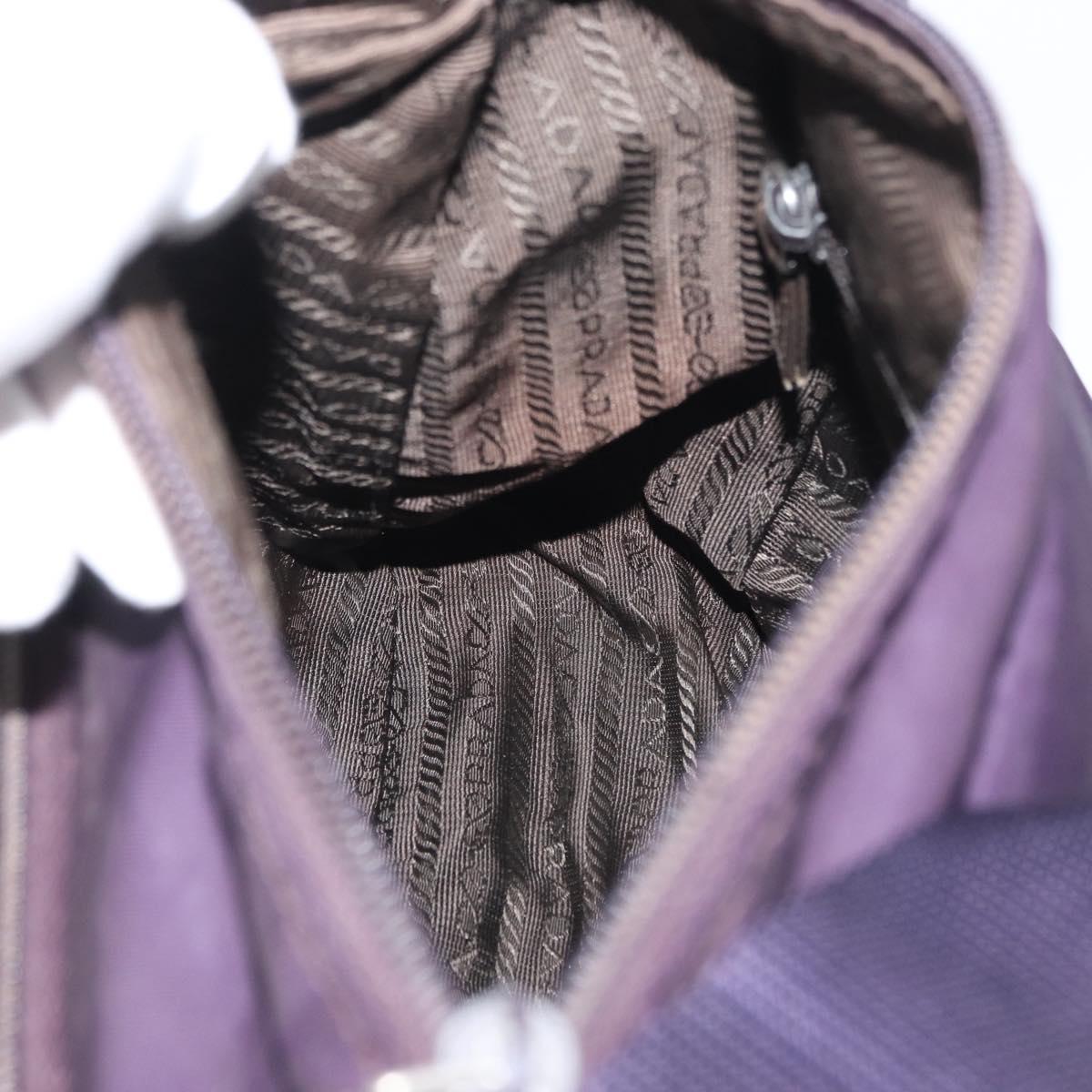 PRADA Shoulder Bag Nylon Purple Silver Auth 171063