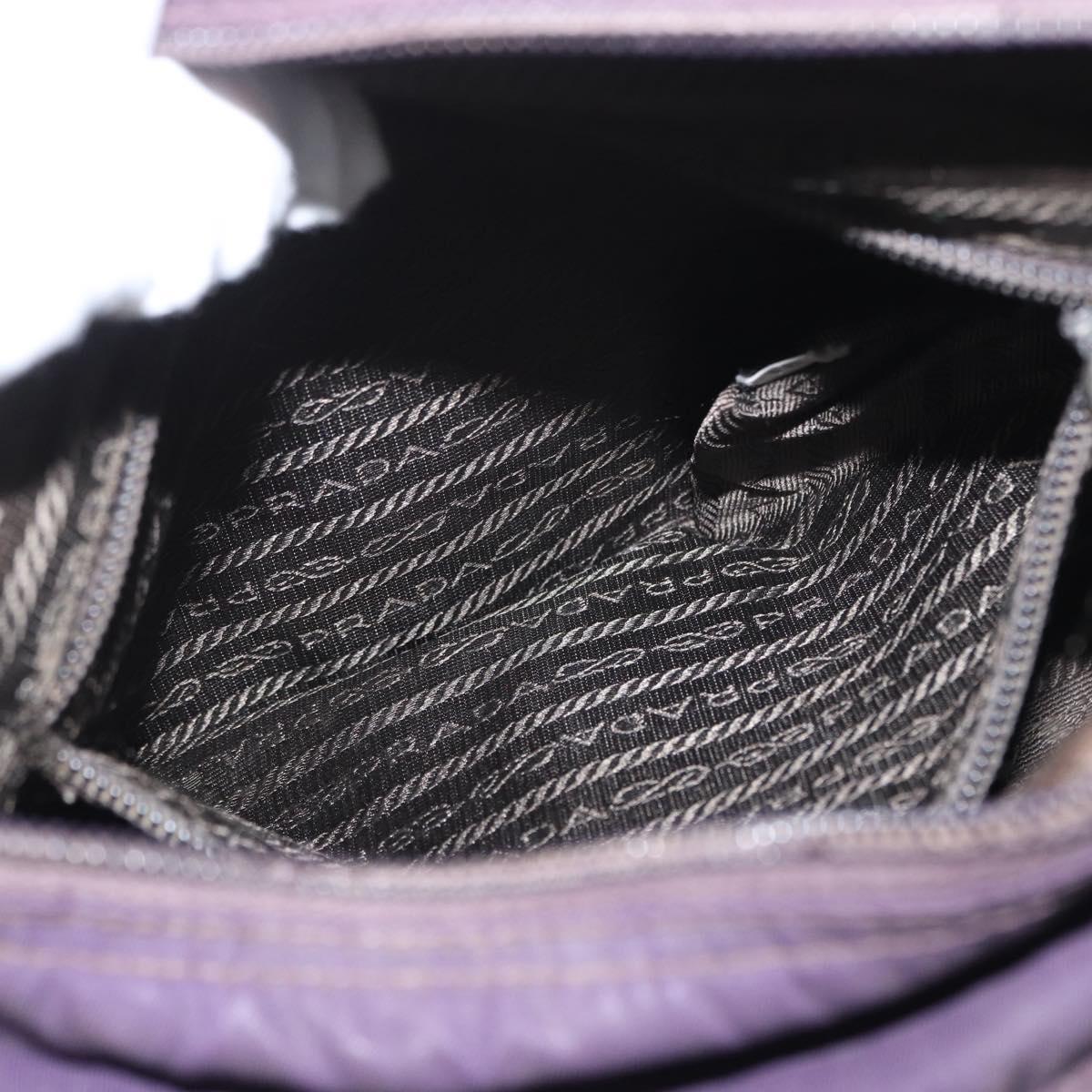 PRADA Shoulder Bag Nylon Purple Silver Auth 171063