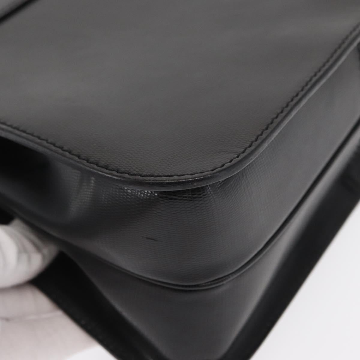 CELINE Circle Hand Bag Leather Black Gold Auth 171070