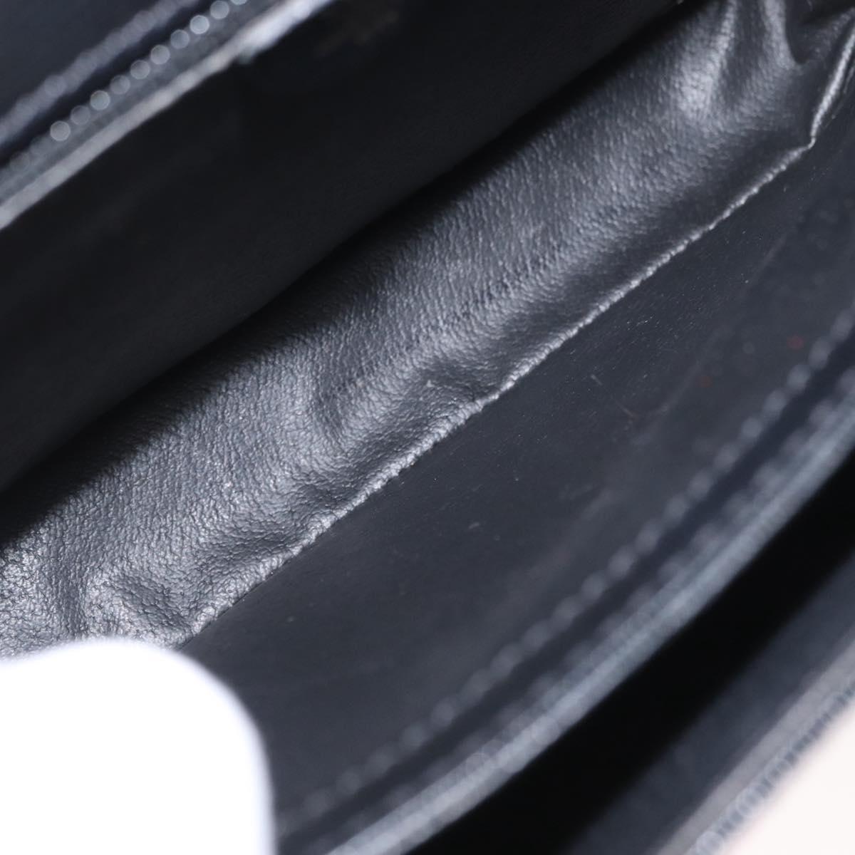 CELINE Circle Hand Bag Leather Black Gold Auth 171070