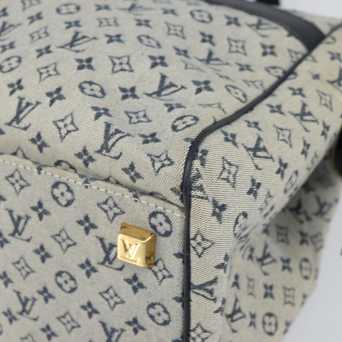 LOUIS VUITTON Monogram Mini Josephine GM Hand Bag Blue M92211 LV Auth 171074