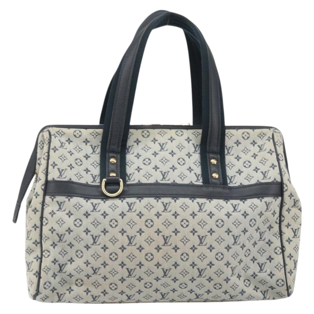 LOUIS VUITTON Monogram Mini Josephine GM Hand Bag Blue M92211 LV Auth 171074