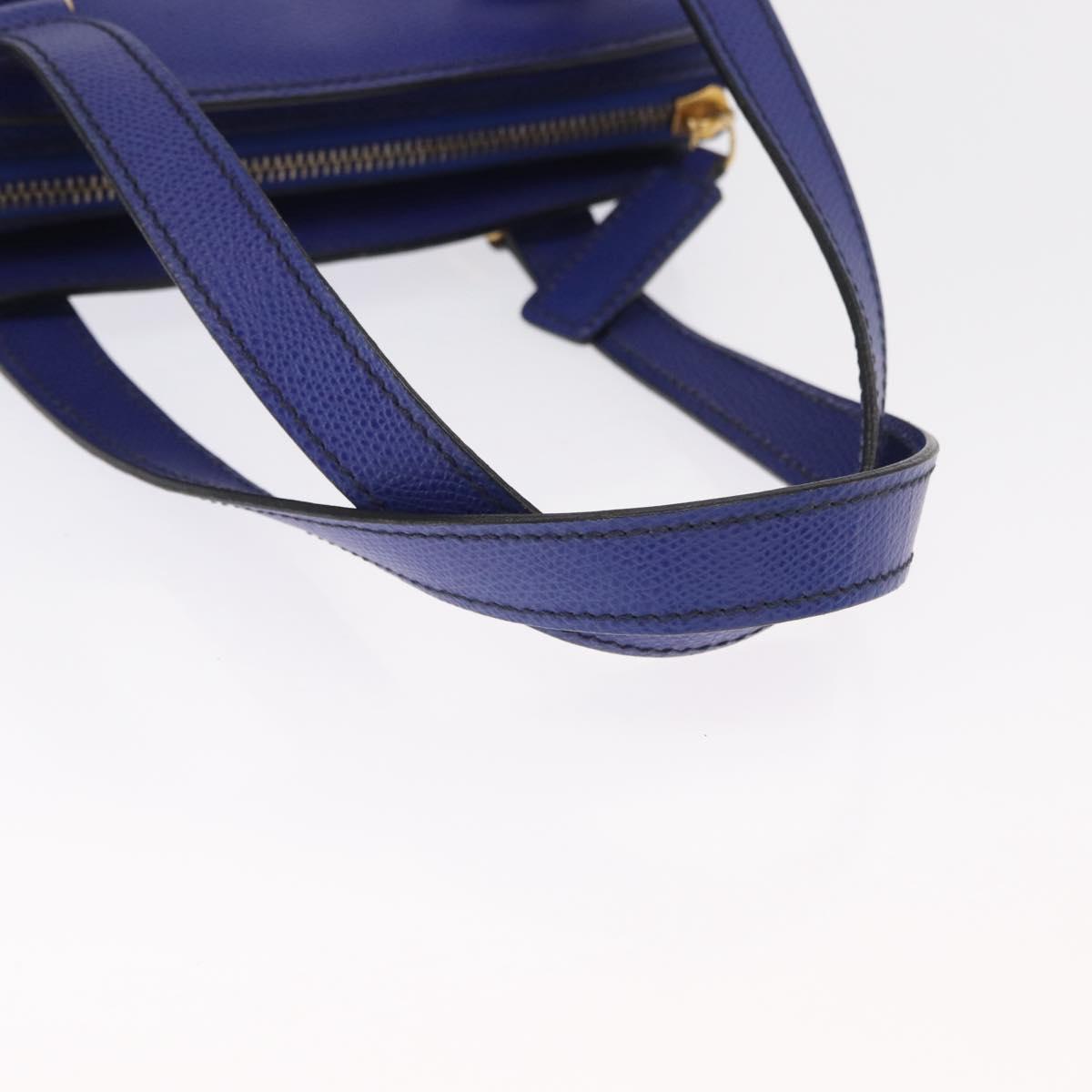CELINE Circle Hand Bag Leather Purple Gold Auth 171089