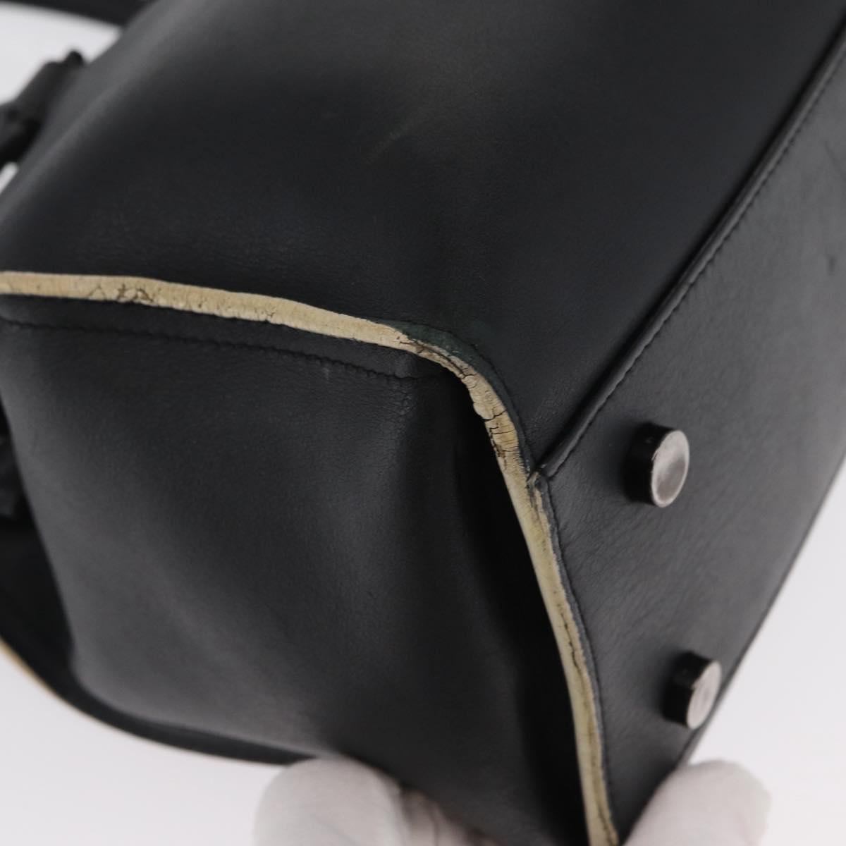 SAINT LAURENT Baby Kabas Hand Bag Leather 2way Black LTH424868 Auth 171093