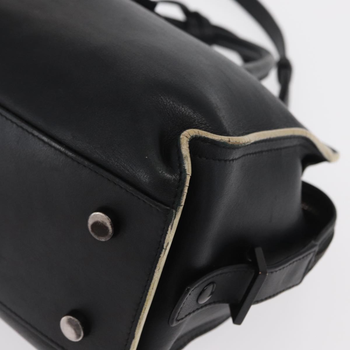 SAINT LAURENT Baby Kabas Hand Bag Leather 2way Black LTH424868 Auth 171093
