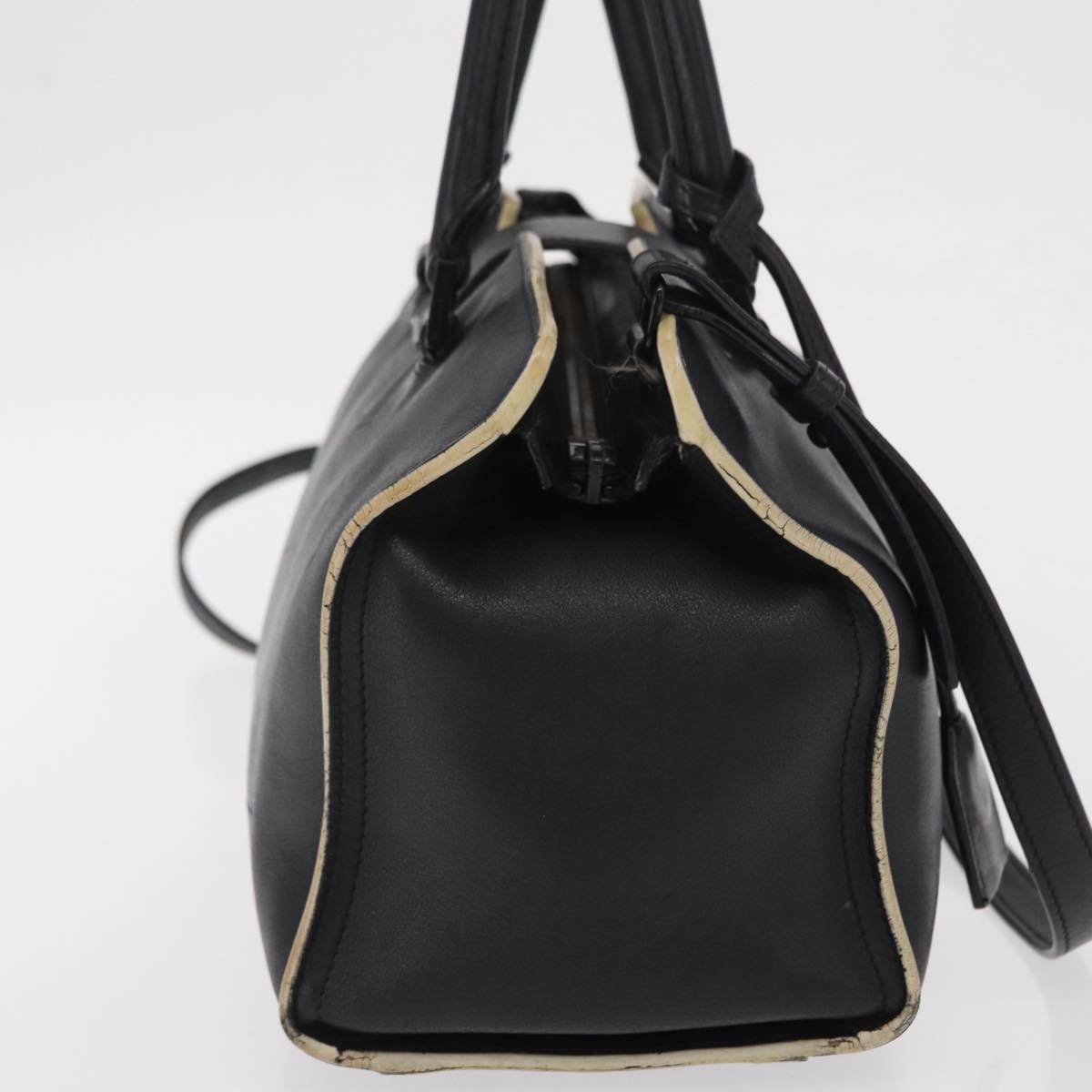 SAINT LAURENT Baby Kabas Hand Bag Leather 2way Black LTH424868 Auth 171093