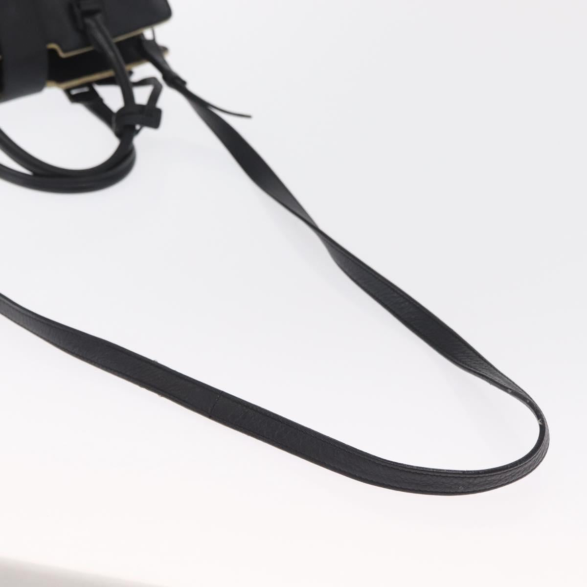 SAINT LAURENT Baby Kabas Hand Bag Leather 2way Black LTH424868 Auth 171093