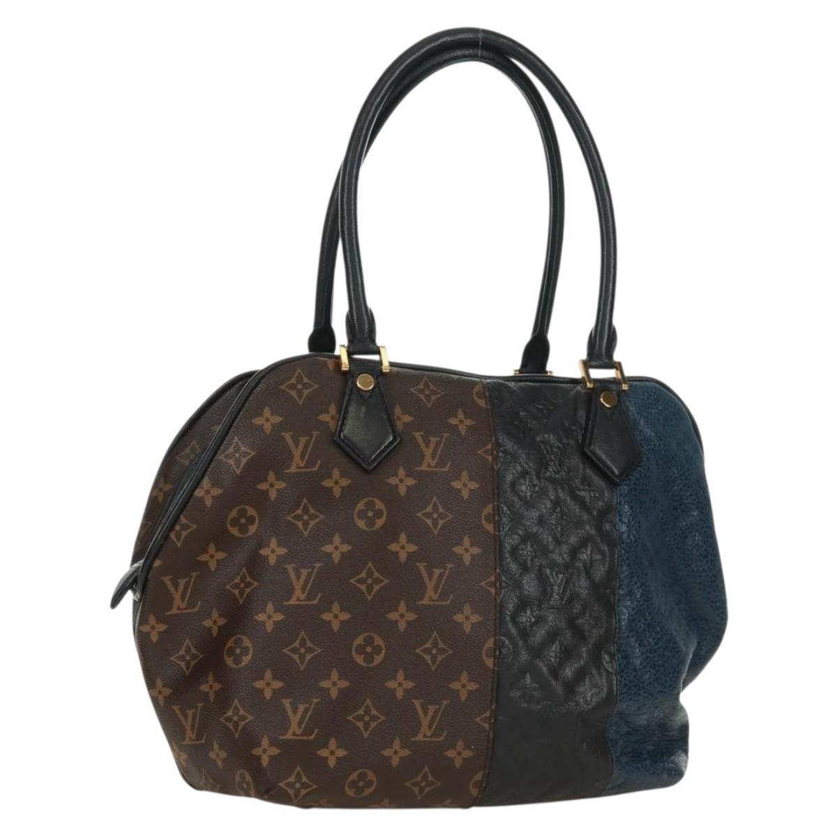 LOUIS VUITTON Monogram block street marine Bag Blue Black M40504 LV Auth 171103M
