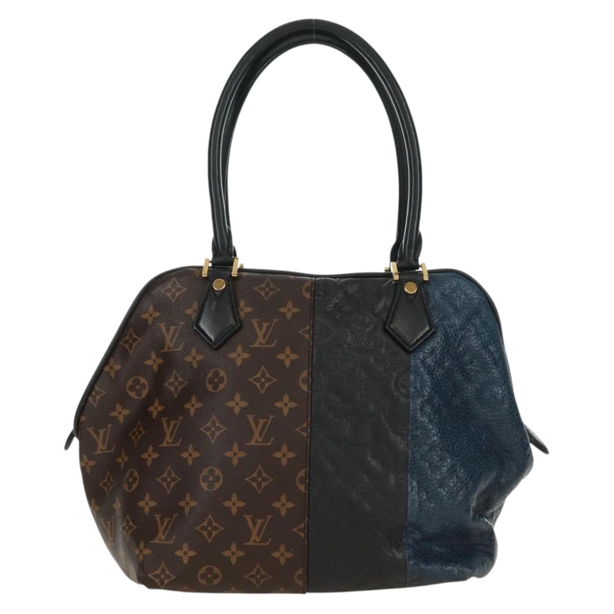 LOUIS VUITTON Monogram block street marine Bag Blue Black M40504 LV Auth 171103M