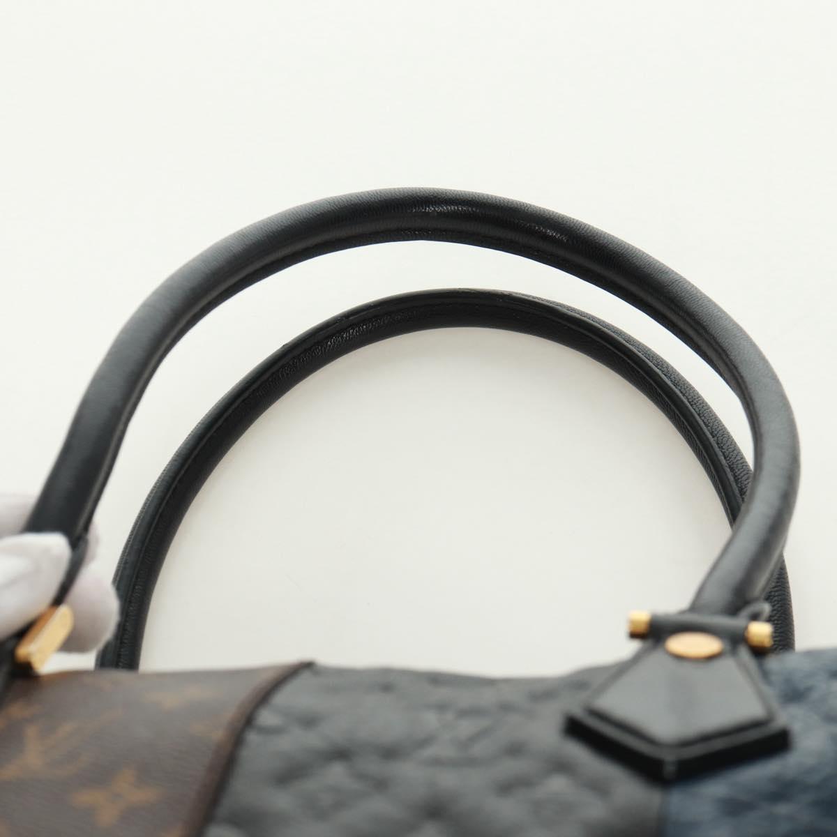 LOUIS VUITTON Monogram block street marine Bag Blue Black M40504 LV Auth 171103M