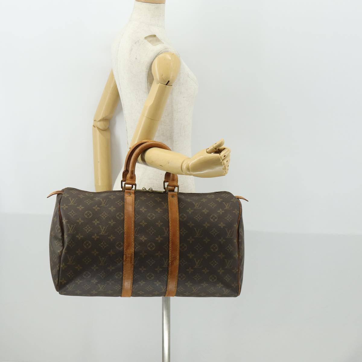 LOUIS VUITTON Monogram Keepall 45 Boston Bag M41428 LV Auth 171108