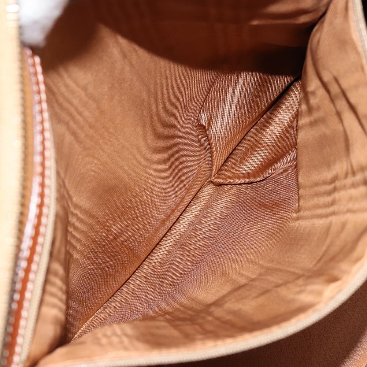 CELINE Macadam Canvas Hand Bag PVC Leather 2way Brown Gold Auth 171116
