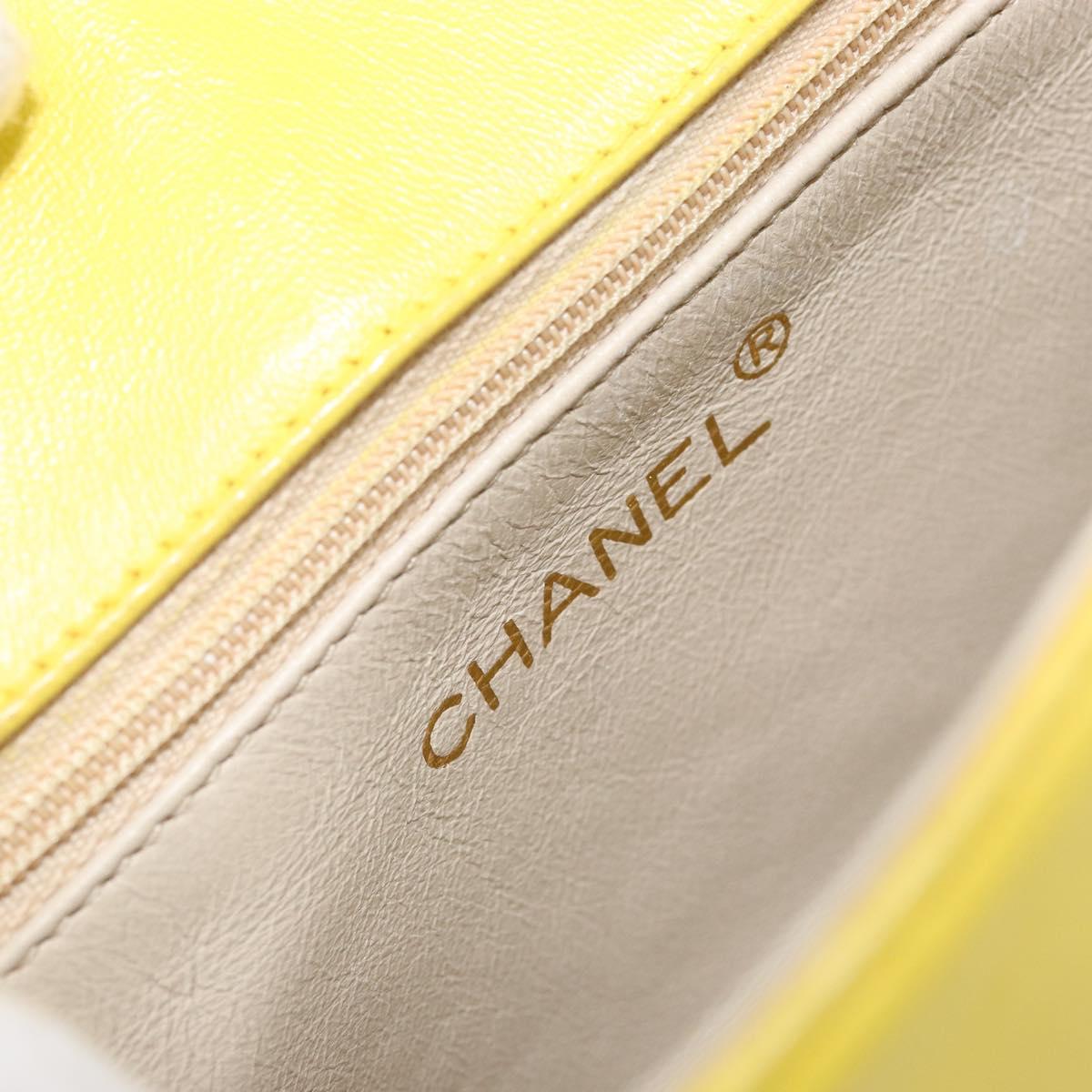 CHANEL Chain Shoulder Bag Lamb Skin Yellow Gold CC Auth 171127V