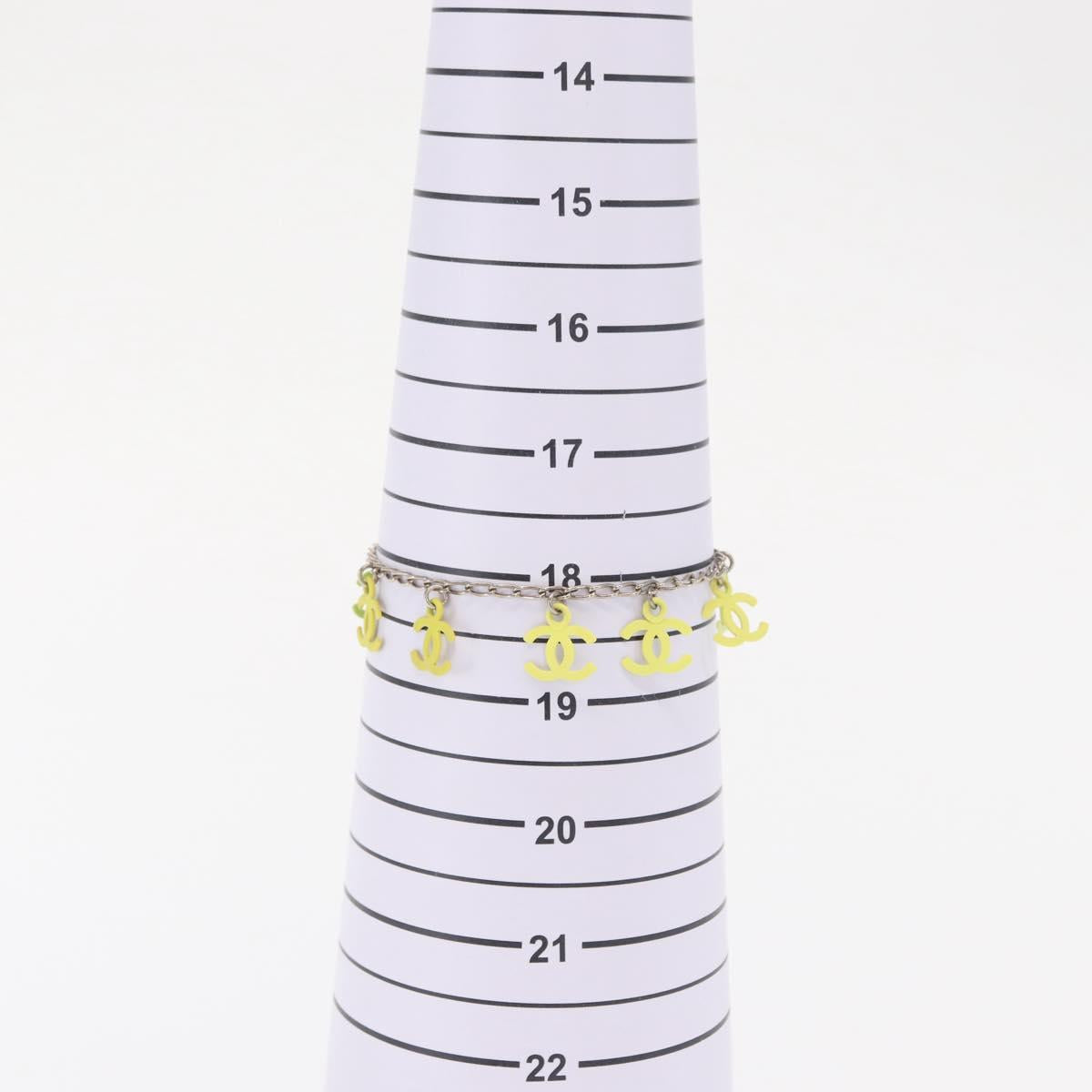 CHANEL Gradation Bracelet metal Yellow CC Auth 171130V