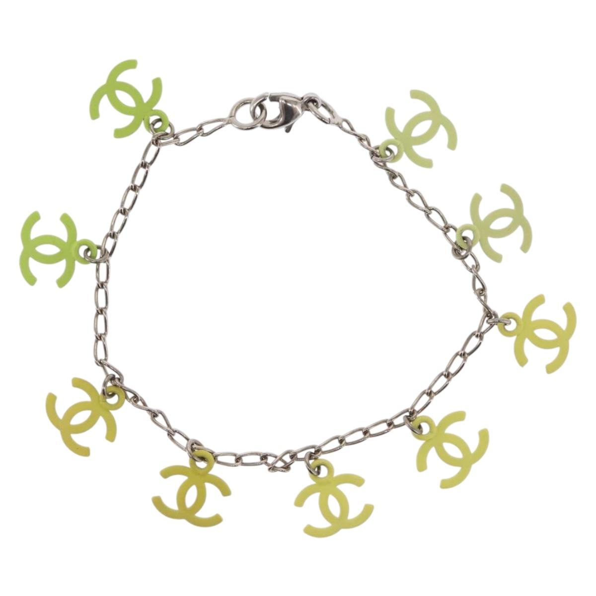 CHANEL Gradation Bracelet metal Yellow CC Auth 171130V