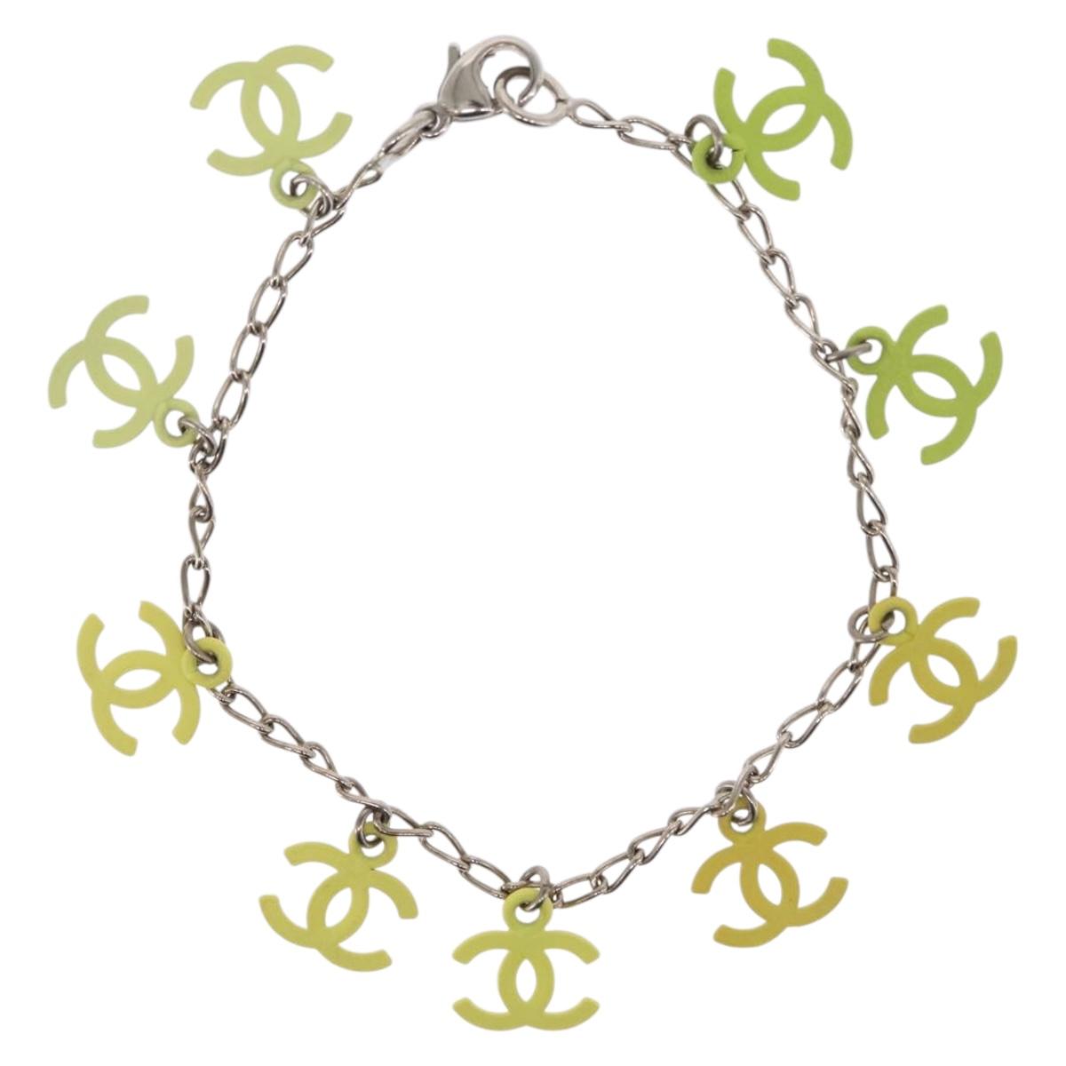 CHANEL Gradation Bracelet metal Yellow CC Auth 171130V
