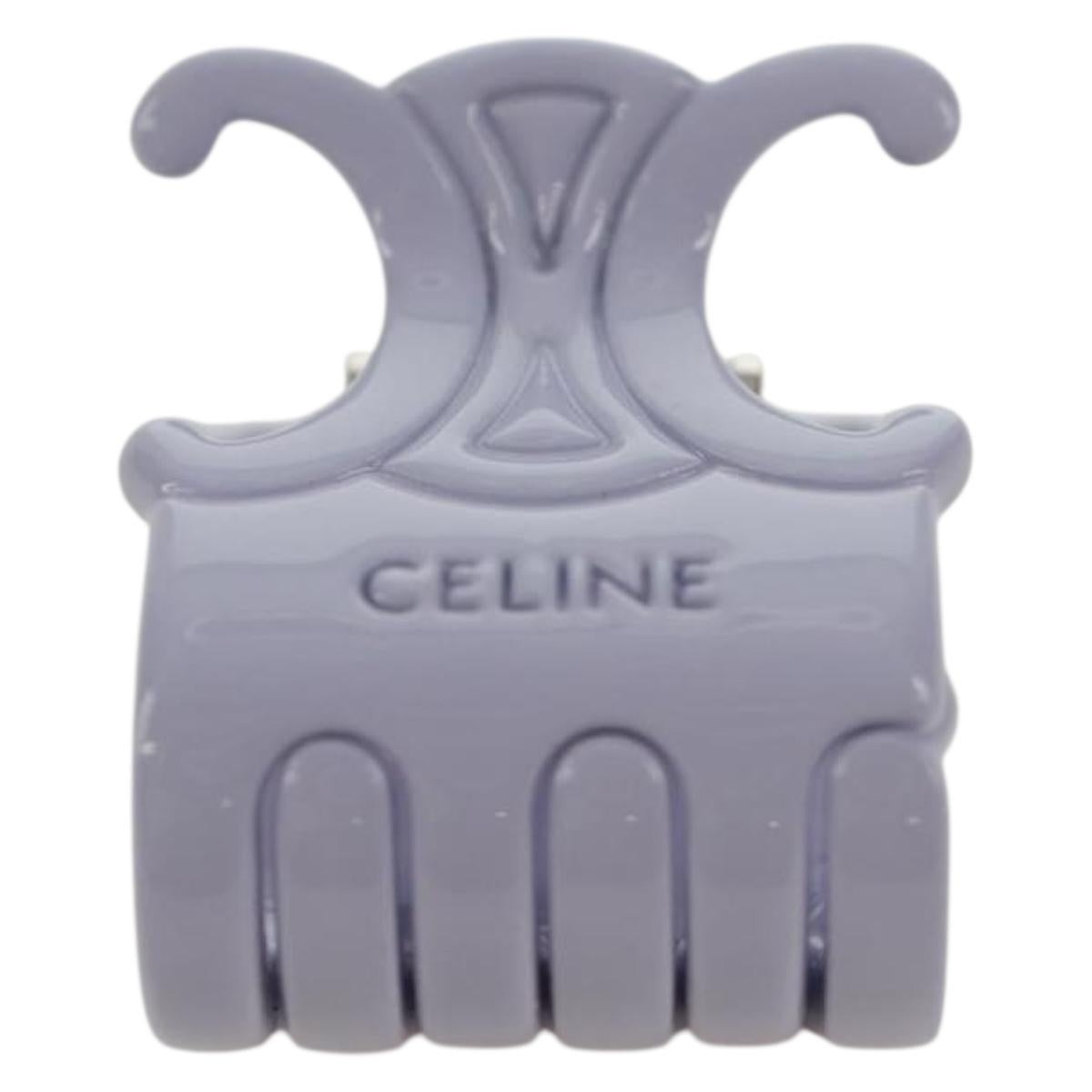 CELINE Barrette Trionne Hair clip metal Purple Pink Auth 171131M