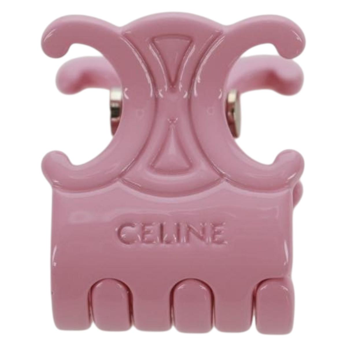 CELINE Barrette Trionne Hair clip metal Purple Pink Auth 171131M