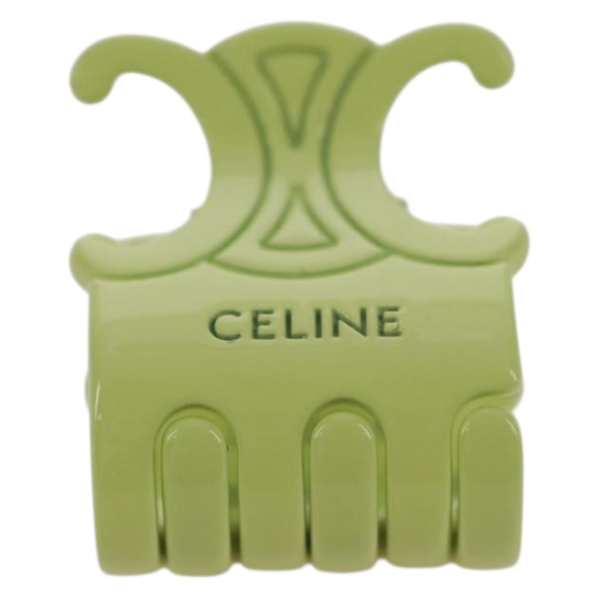 CELINE Barrette Trionne Hair clip metal Purple Pink Auth 171131M