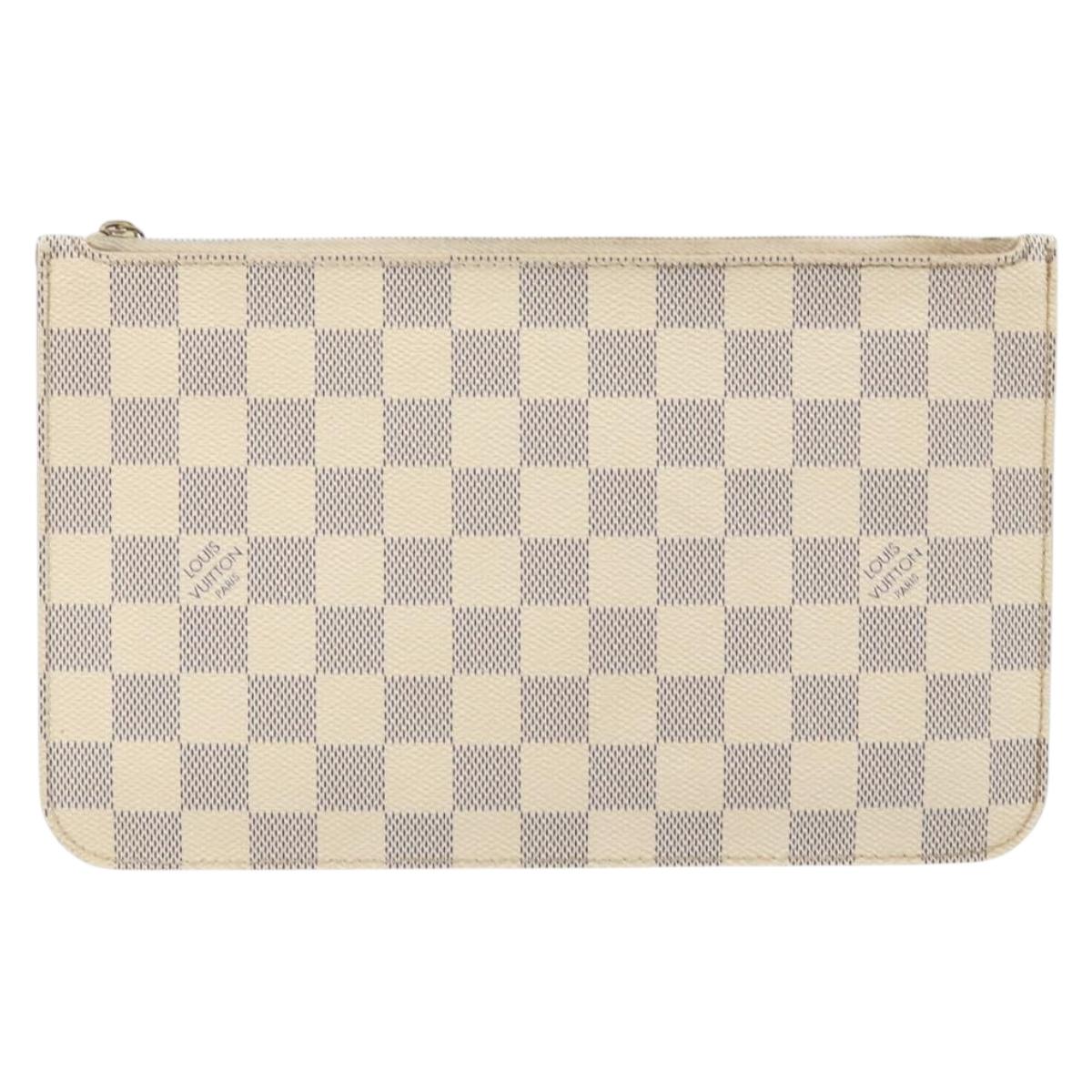 LOUIS VUITTON Damier Azur Neverfull MM Pouch LV Auth 171149
