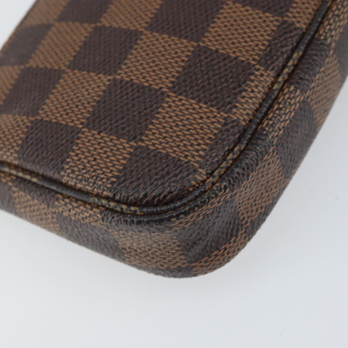 LOUIS VUITTON Damier Ebene T&B Mini Pochette Pouch N58011 Auth 171153