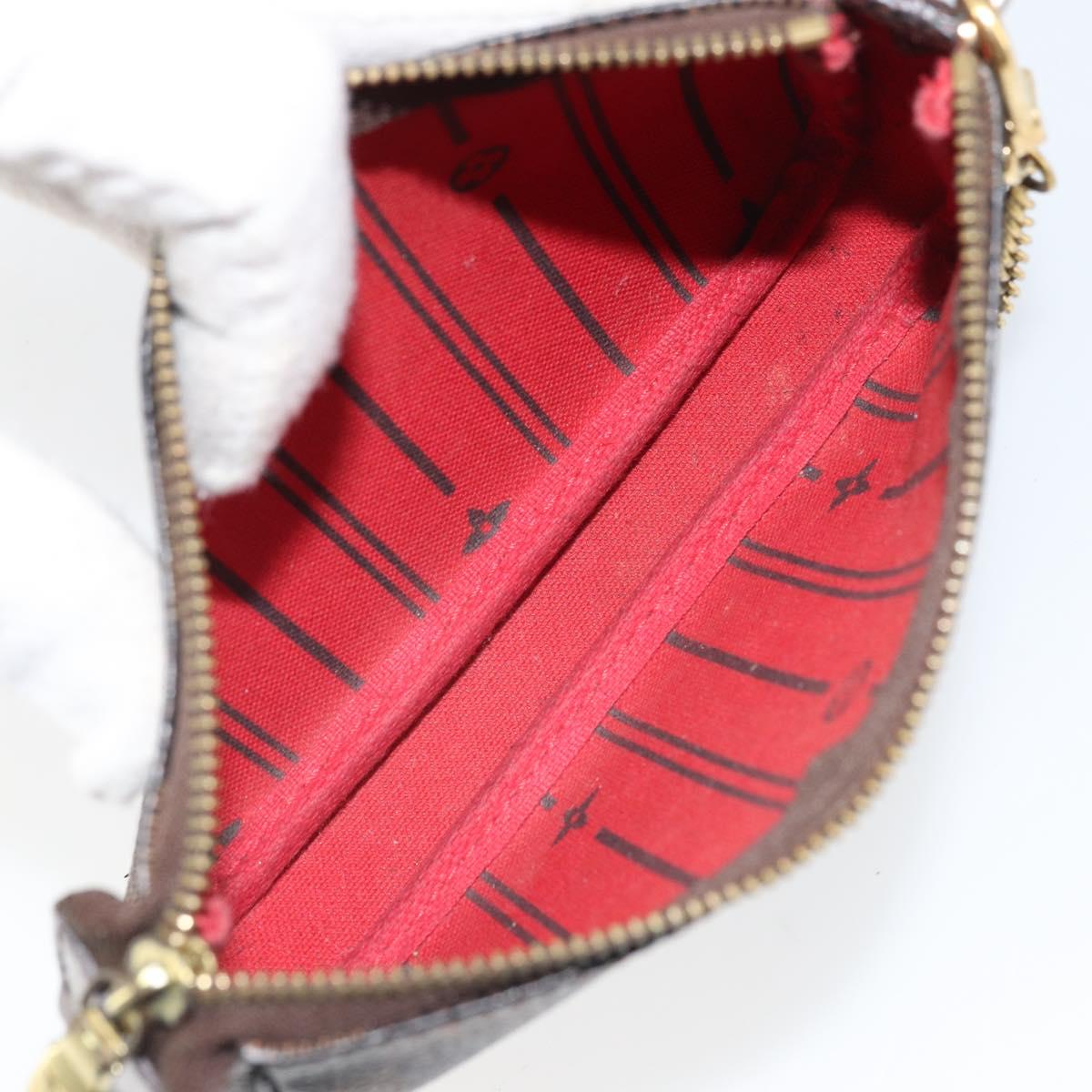 LOUIS VUITTON Damier Ebene T&B Mini Pochette Pouch N58011 Auth 171153