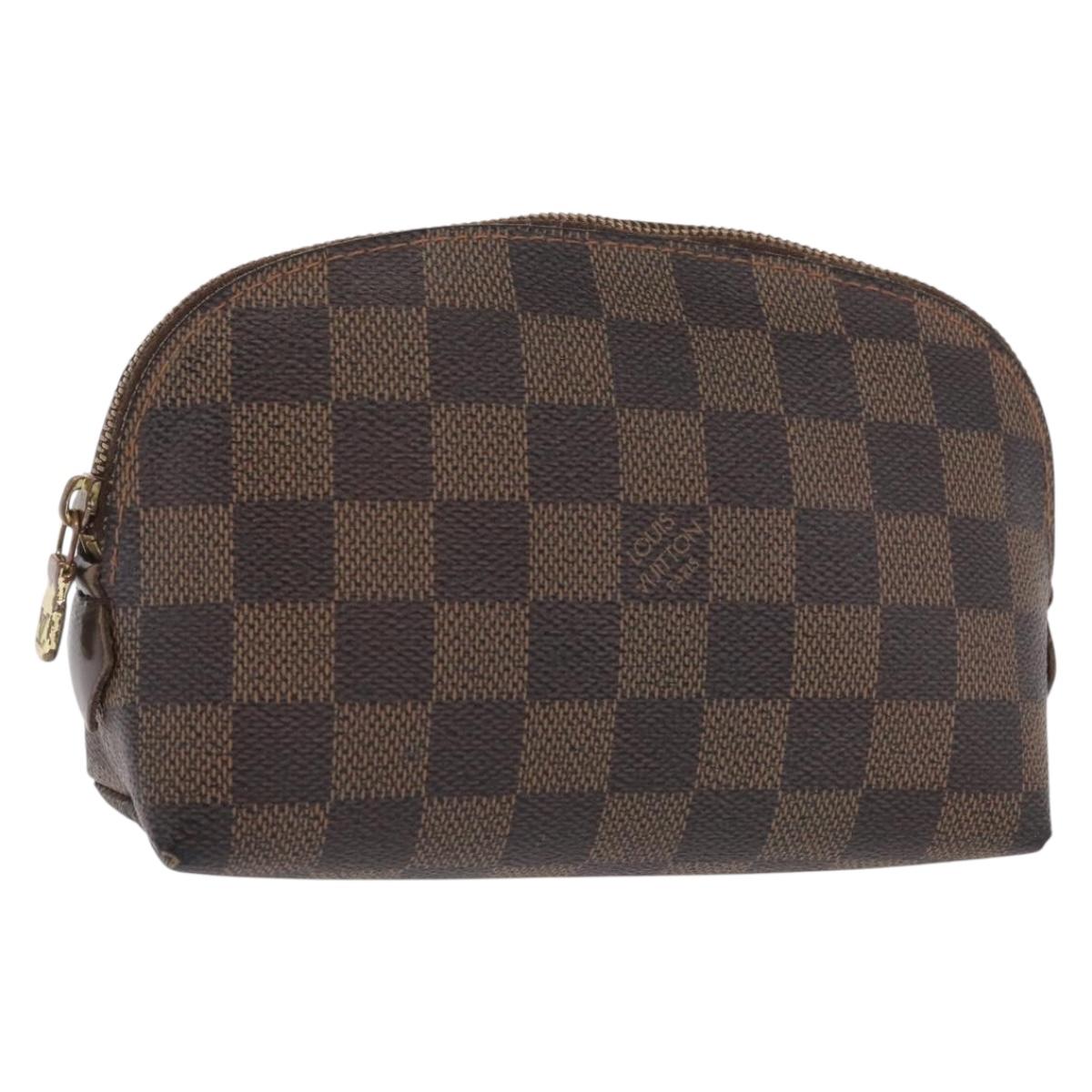 LOUIS VUITTON Damier Ebene Pochette Cosmetic PM Pouch N47516 LV Auth 171155