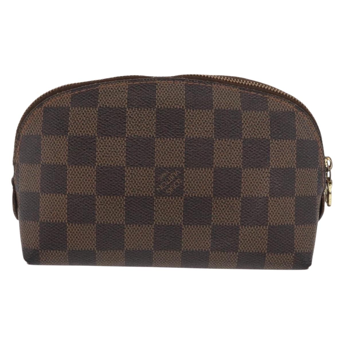 LOUIS VUITTON Damier Ebene Pochette Cosmetic PM Pouch N47516 LV Auth 171155
