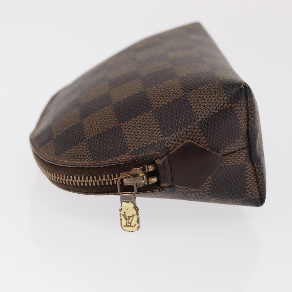 LOUIS VUITTON Damier Ebene Pochette Cosmetic PM Pouch N47516 LV Auth 171155
