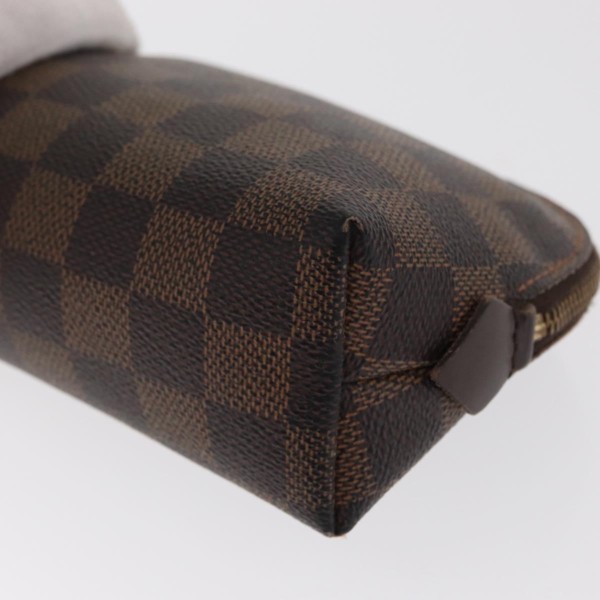 LOUIS VUITTON Damier Ebene Pochette Cosmetic PM Pouch N47516 LV Auth 171155