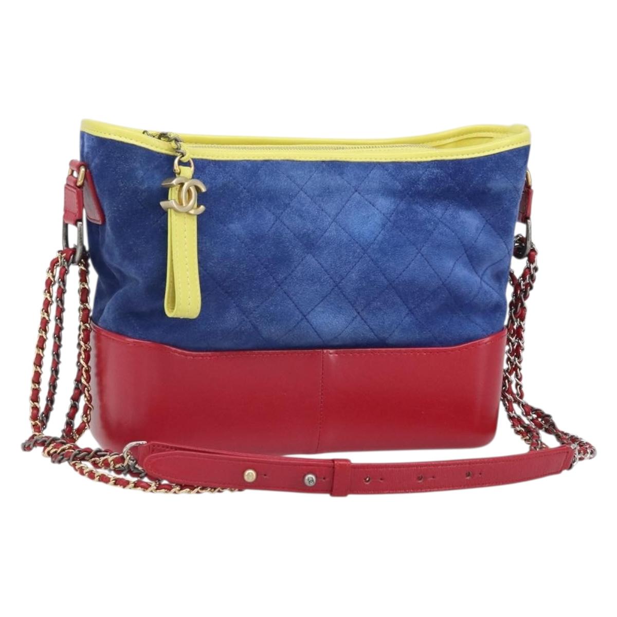 CHANEL Matelasse Chain Gabriel De Chanel Bag Suede Multicolor CC Auth 171157SAV