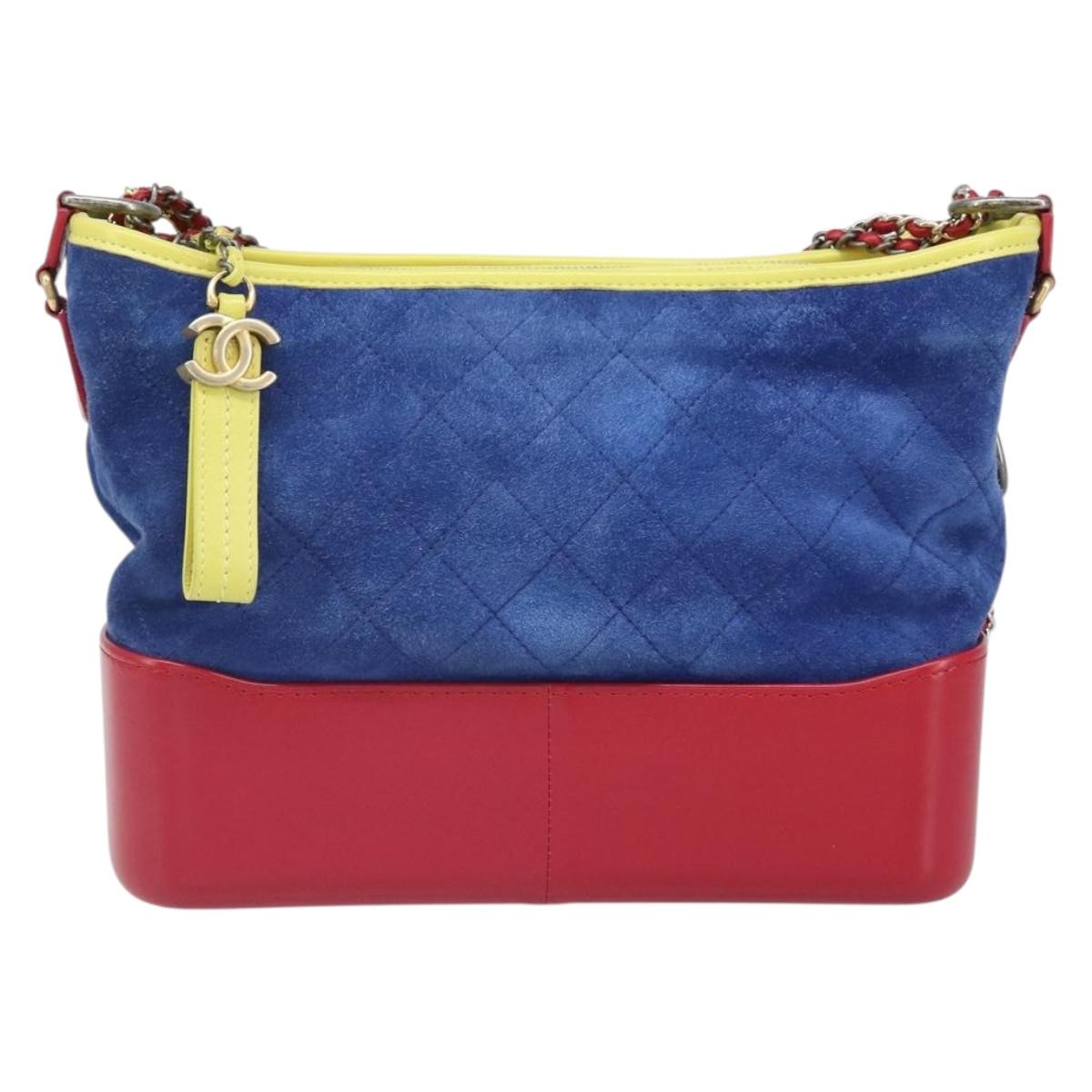 CHANEL Matelasse Chain Gabriel De Chanel Bag Suede Multicolor CC Auth 171157SAV