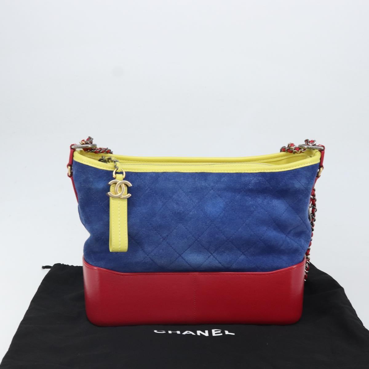 CHANEL Matelasse Chain Gabriel De Chanel Bag Suede Multicolor CC Auth 171157SAV