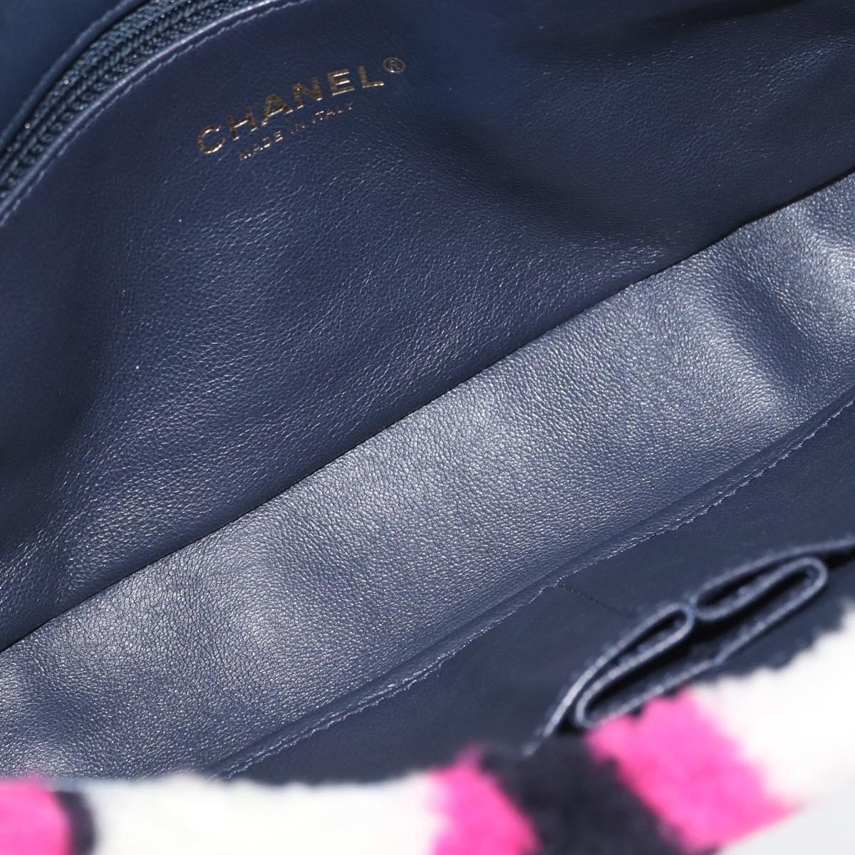 CHANEL Matelasse Chain Shoulder Bag Mouton Black Pink CC Auth 171163SAM