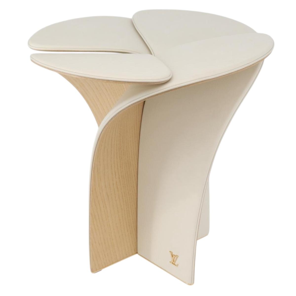 LOUIS VUITTON Tokujin Yoshioka 1000 Only Blossom Stool Calf milk Auth 171164SM