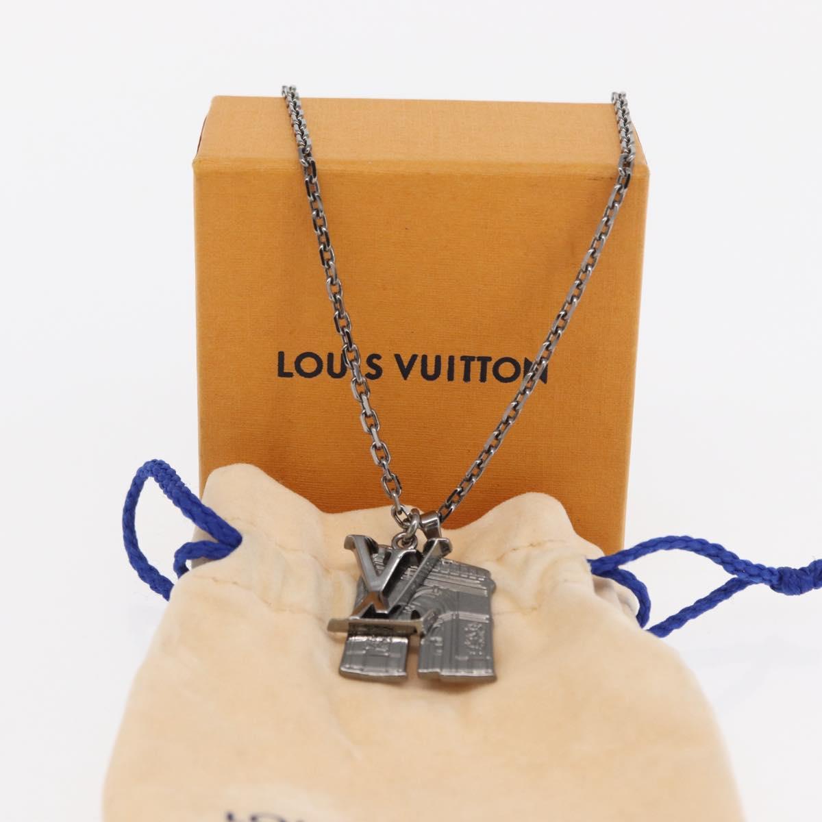 LOUIS VUITTON Collier Arc LV Printed Initials City Necklace M68262 Auth 171181M