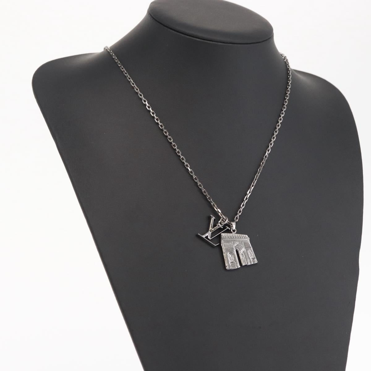 LOUIS VUITTON Collier Arc LV Printed Initials City Necklace M68262 Auth 171181M